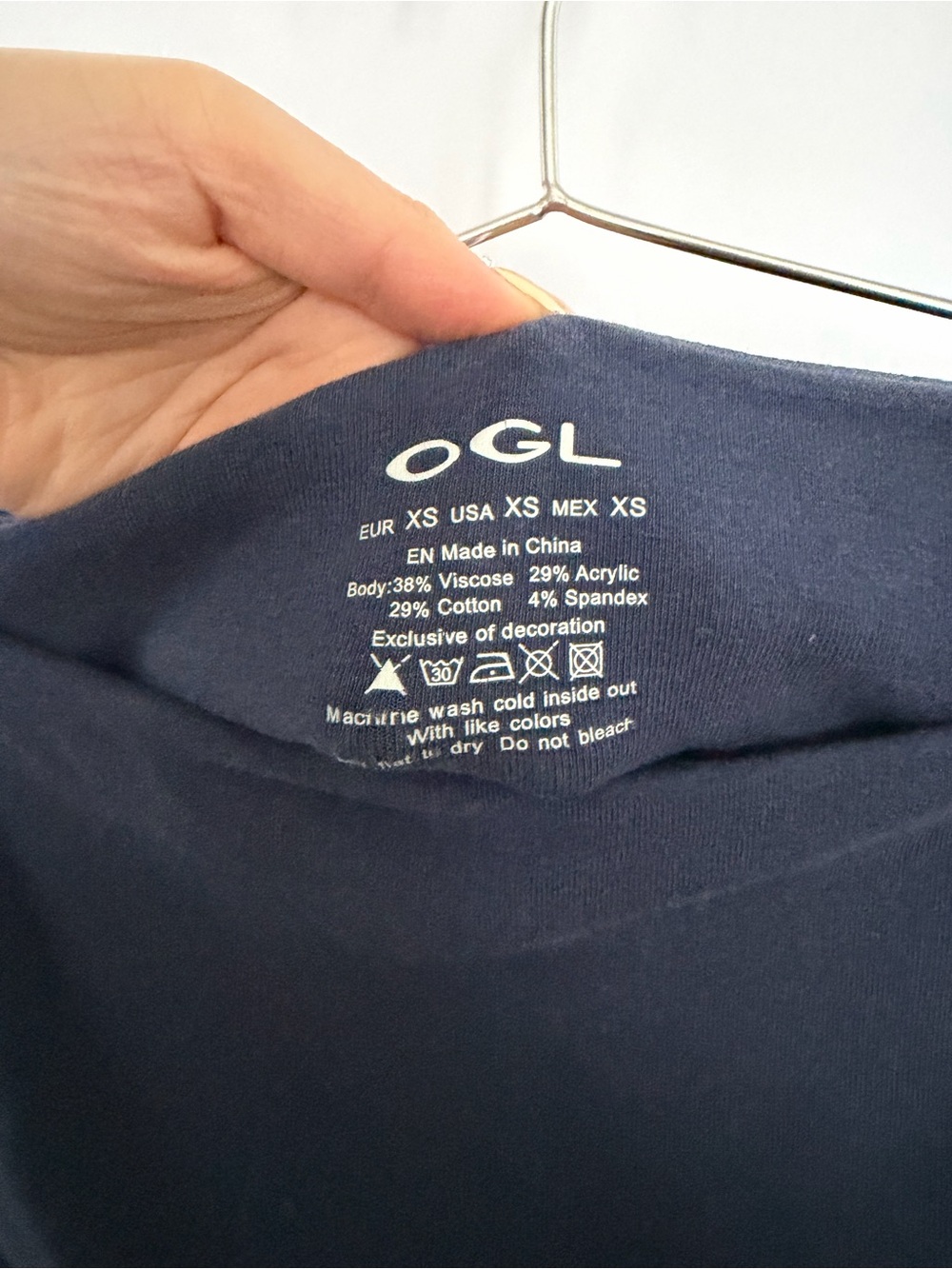 OGL Navy Long Sleeve Boatneck Bra Top - Picture 3 of 3